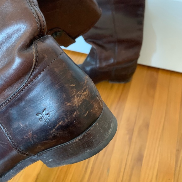 Frye Melissa Brown Leather Riding Boots Size 8 - Picture 2 of 4